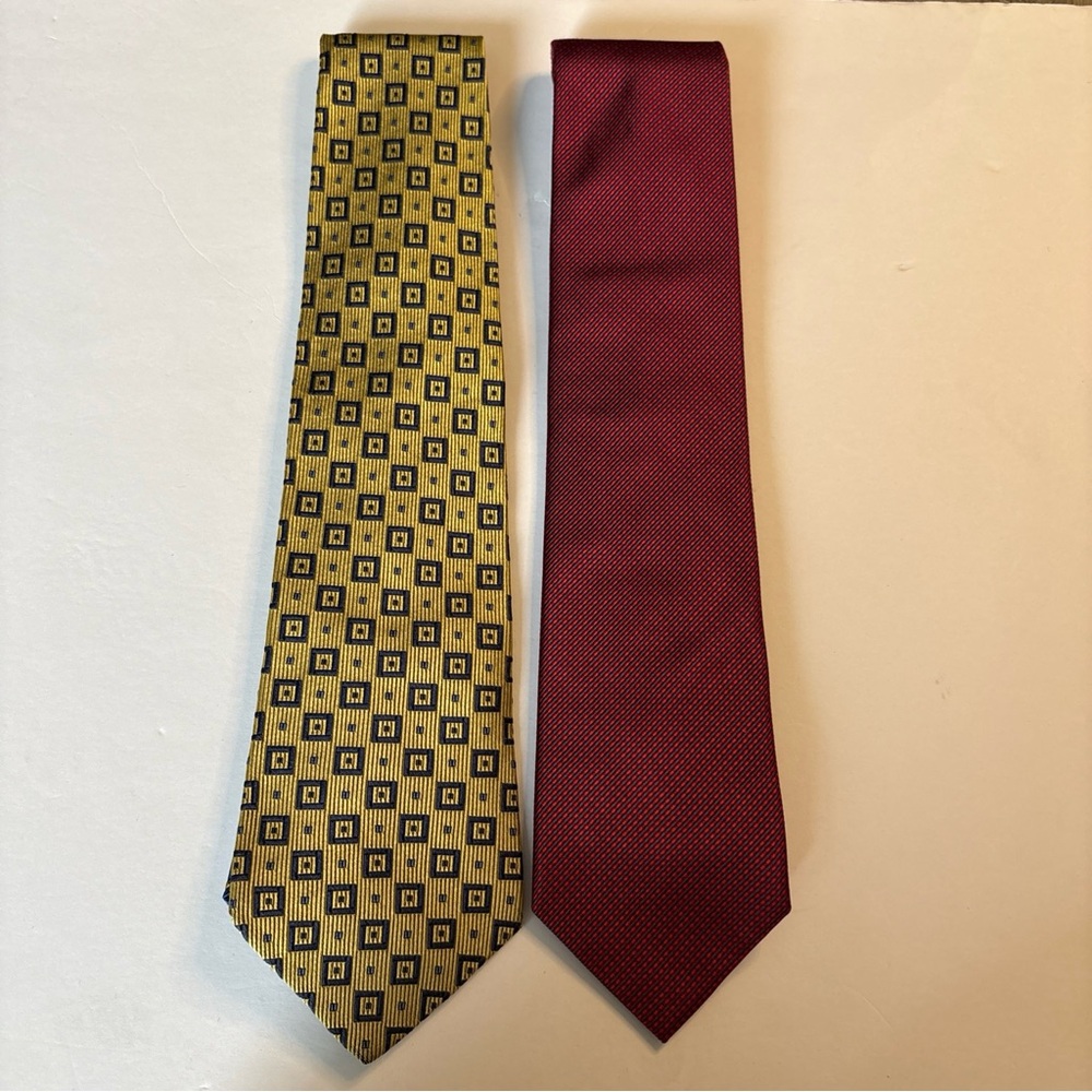2 Tommy Hilfiger 100% Silk Made In USA Ties